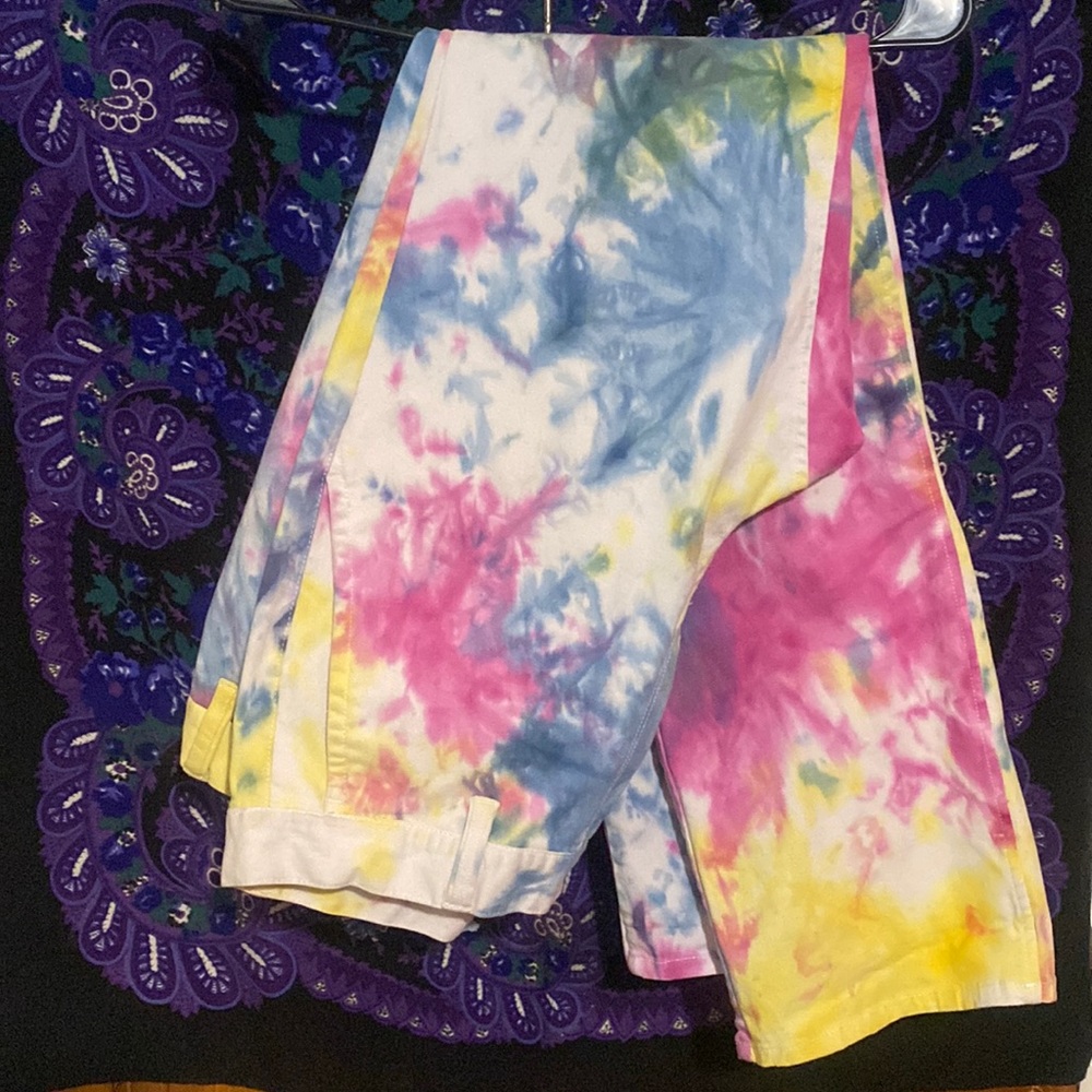 Men’s size 34 tie dye, Empyre brand sledgehammer pants  pink yellow blue white